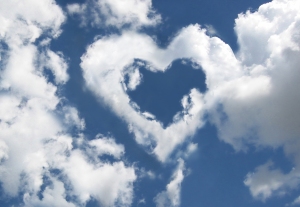 Clouds with heart shape